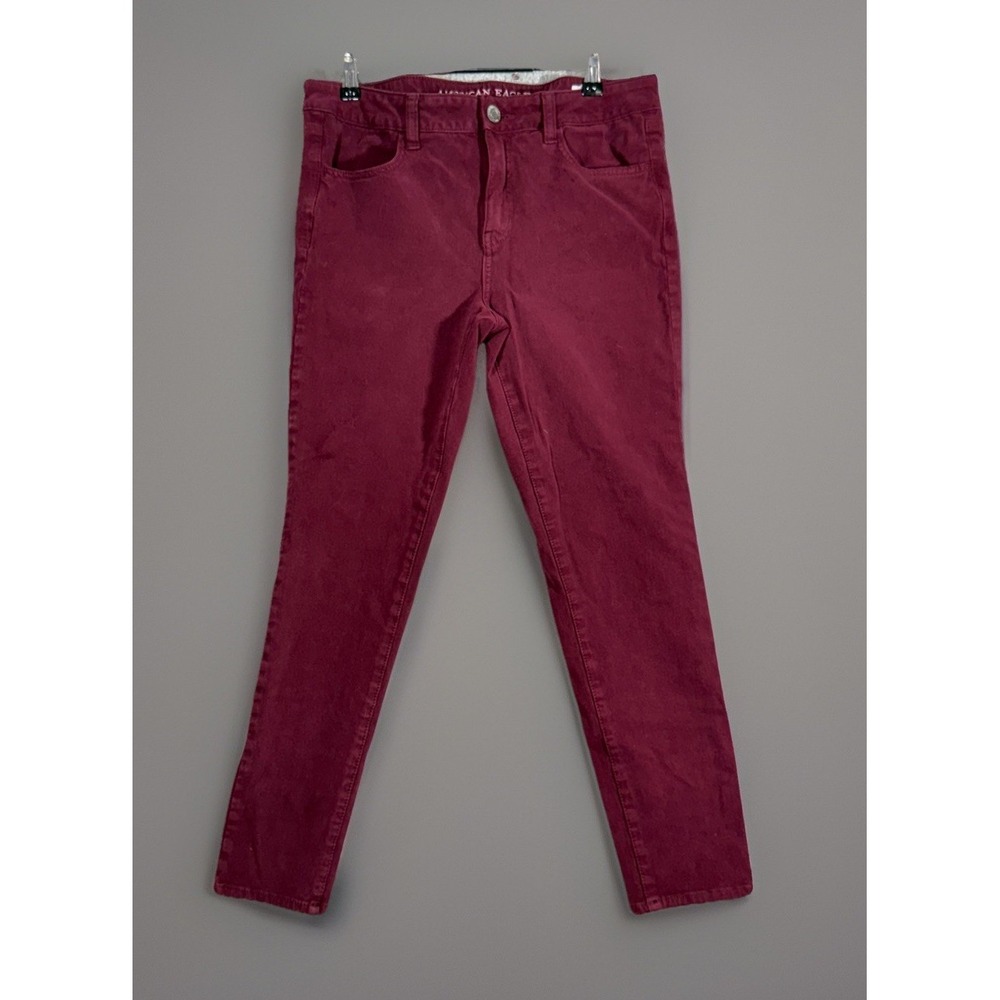 American Eagle 360 Next Level Stretch Jegging Jeans Womens‎ 12 Maroon/Burgundy